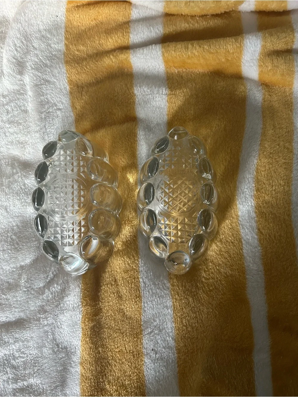 Vintage Princess House crystal spoon and fork rest holder 2 set